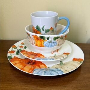 Royal Norfolk Autumn Harvest Dinnerware 4 piece Set